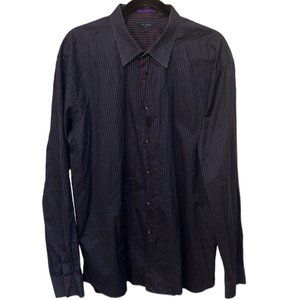 Men's Ted Baker Button‎ Down Dress Shirt Dark Blue/Stripes Size 7 (3XL)